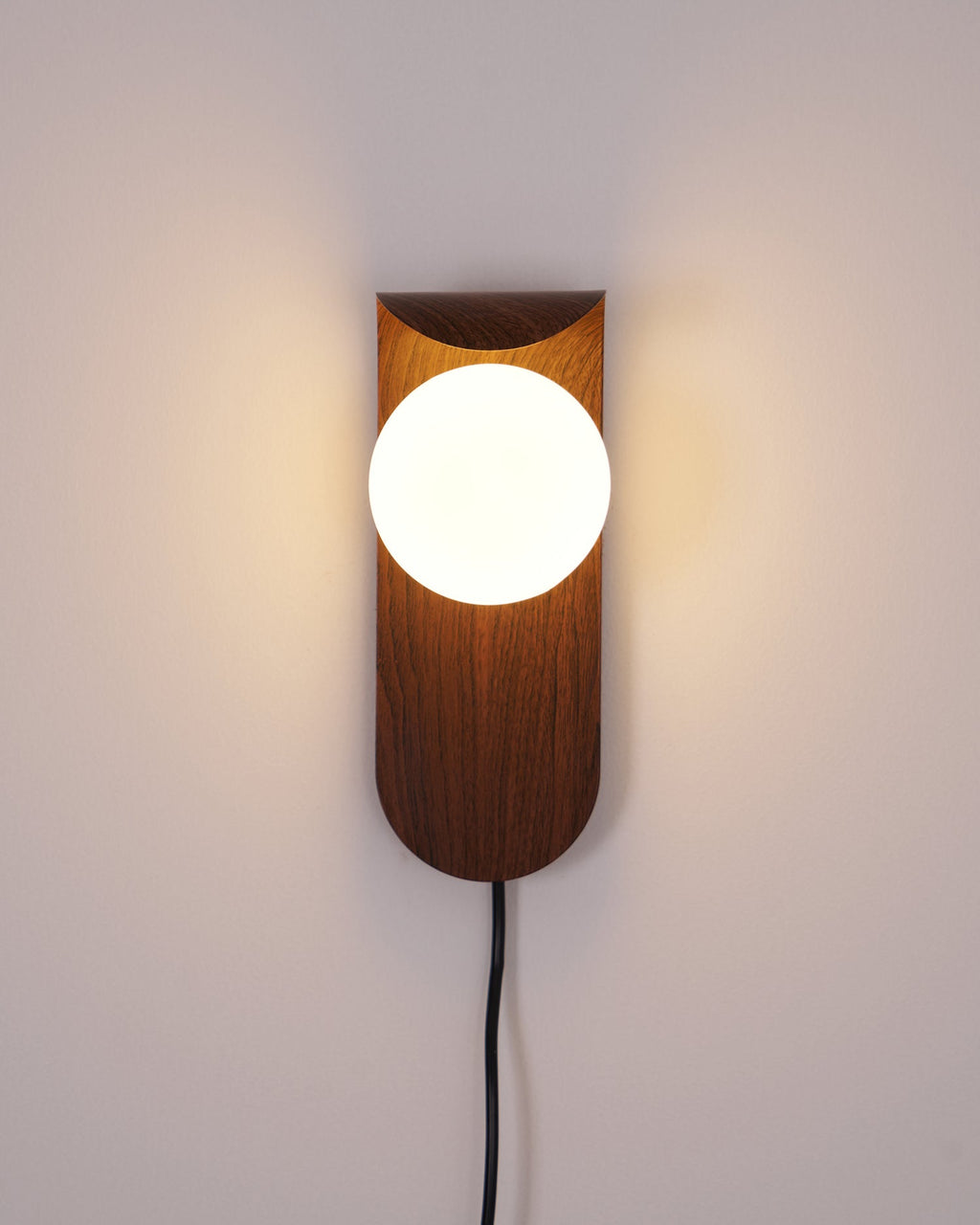 Wall Light – LED Walnut & Wood Globe Lamp
