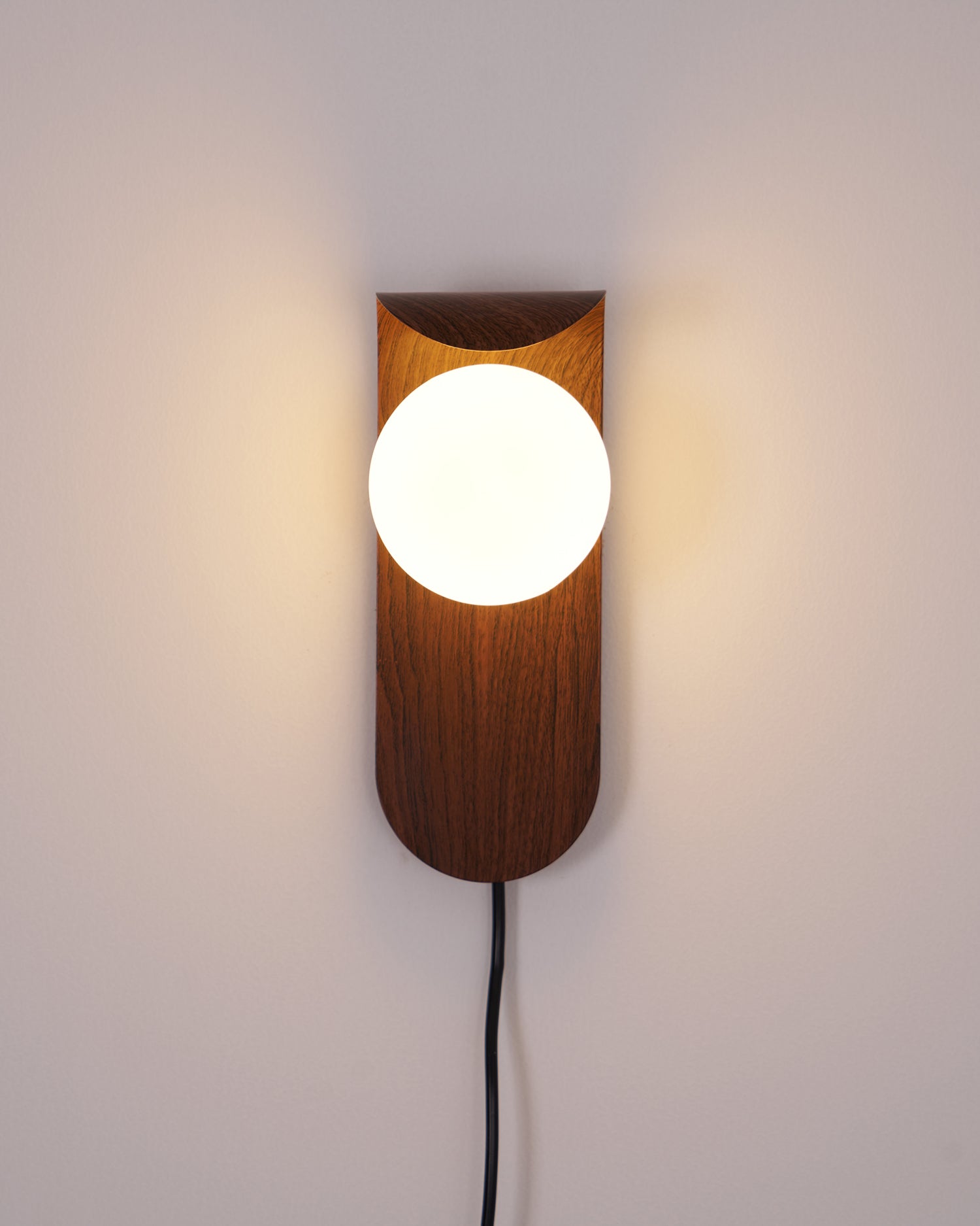Wall Light – LED Walnut & Wood Globe Lamp