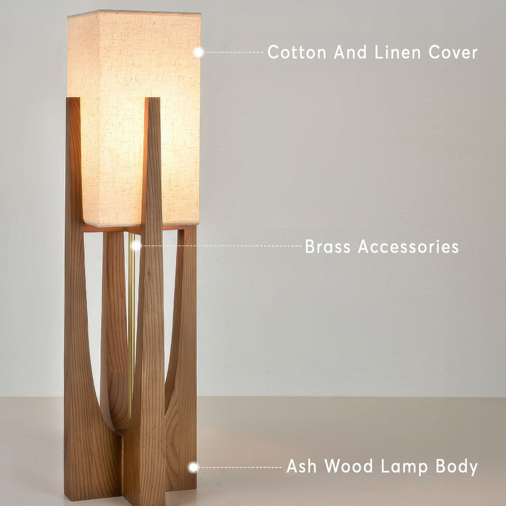 Floor Lamp – Japanese Wooden Walnut Modern LED Standing Lamp