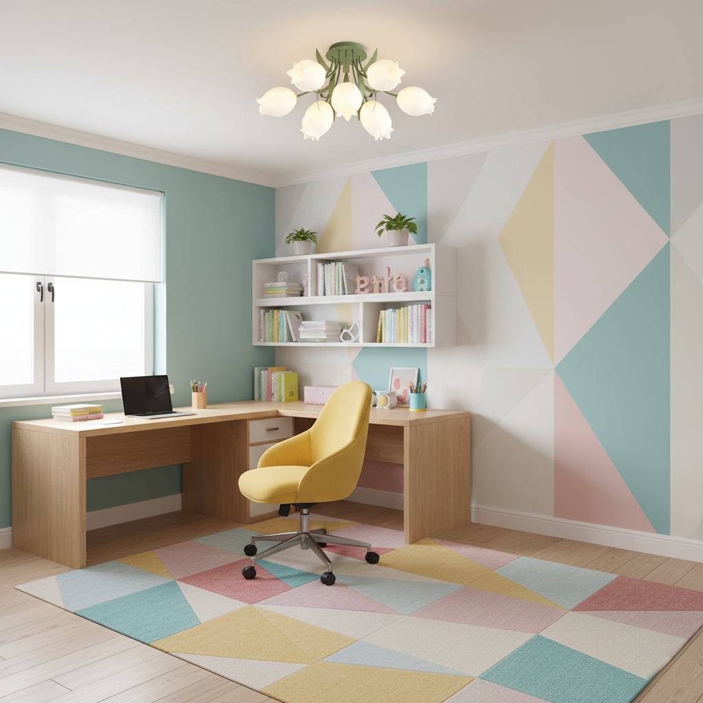 Ceiling Light – Floral LED Lily Lamp in Cream Finish