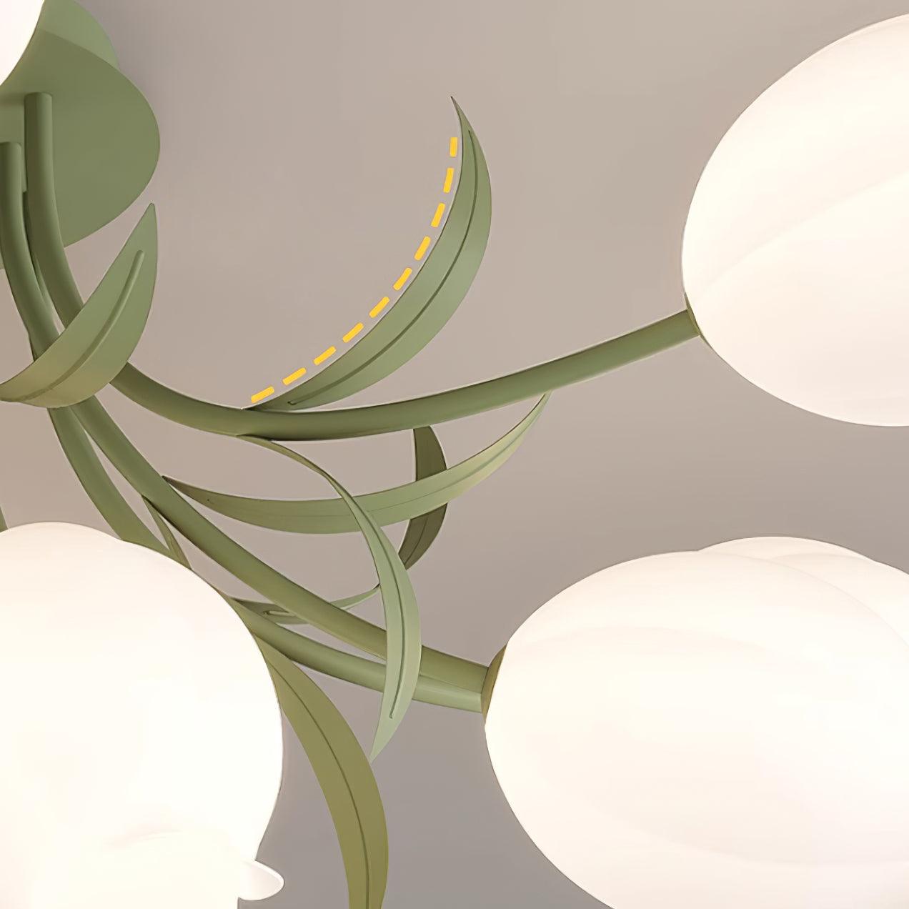 Ceiling Light – Floral LED Lily Lamp in Cream Finish